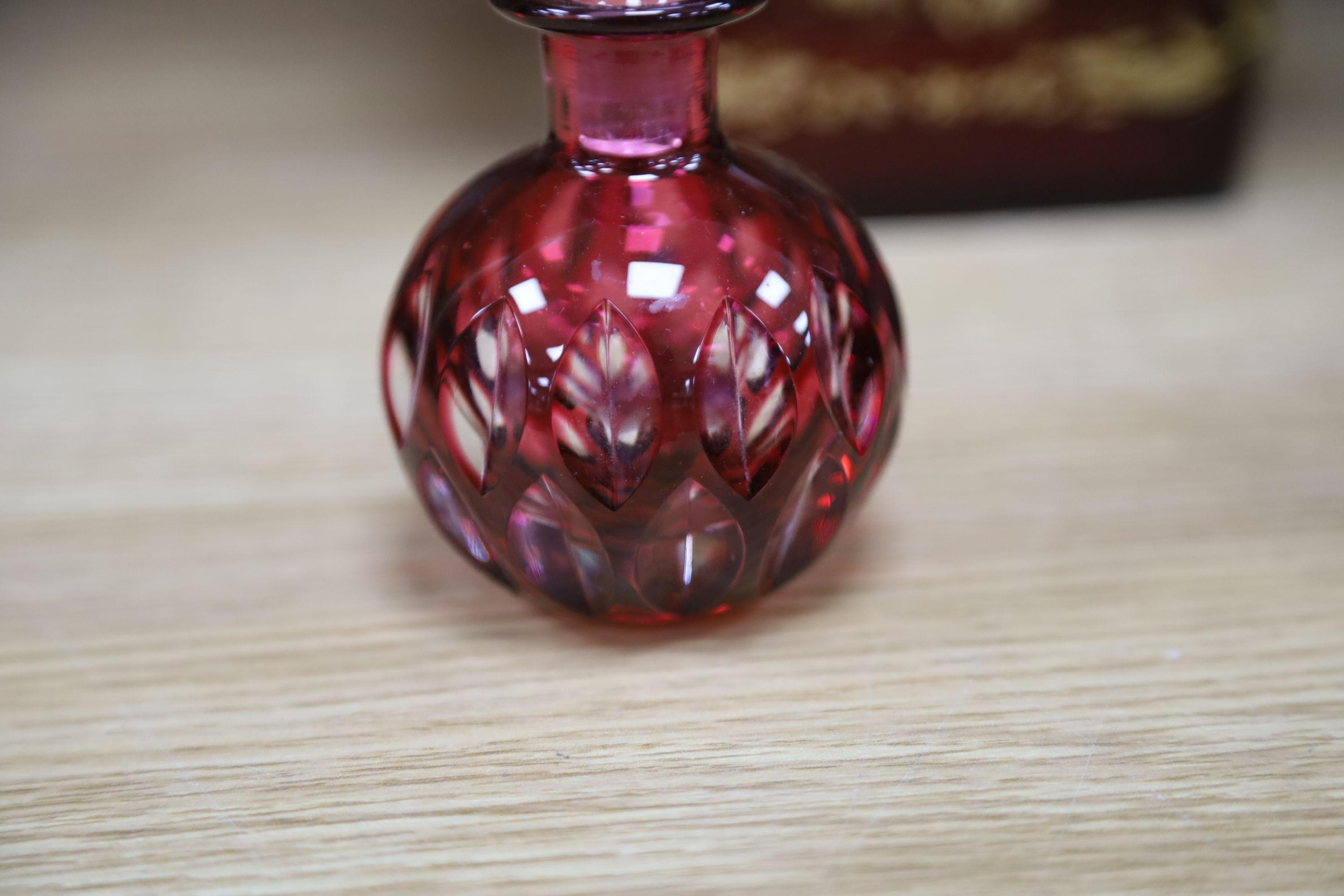A group of 19th century Bohemian gilt-decorated ruby glassware etc.